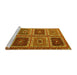 Sideview of Machine Washable Abstract Yellow Contemporary Rug, wshcon863yw