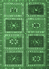 Abstract Emerald Green Contemporary Rug, con863emgrn