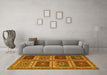 Machine Washable Abstract Yellow Contemporary Rug in a Living Room, wshcon863yw