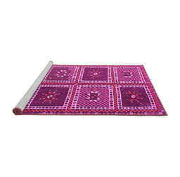Sideview of Machine Washable Abstract Pink Contemporary Rug, wshcon863pnk