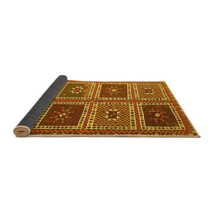 Sideview of Abstract Yellow Contemporary Rug, con863yw