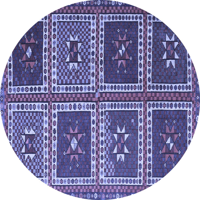 Round Machine Washable Abstract Blue Contemporary Rug, wshcon863blu