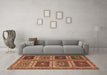 Machine Washable Abstract Brown Contemporary Rug in a Living Room,, wshcon863brn