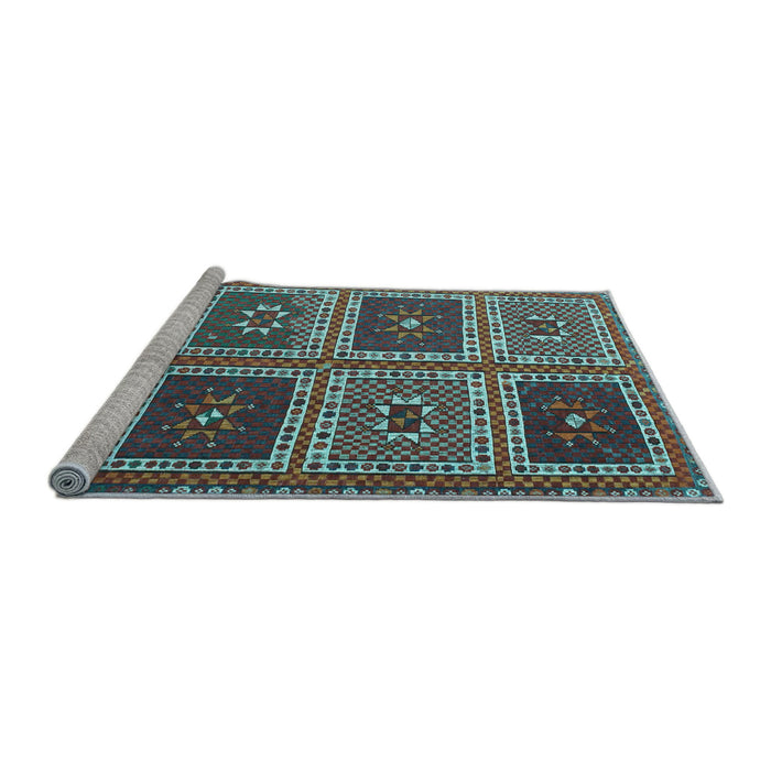 Sideview of Machine Washable Abstract Light Blue Contemporary Rug, wshcon863lblu