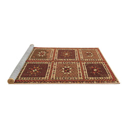Sideview of Machine Washable Abstract Brown Contemporary Rug, wshcon863brn