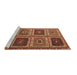 Sideview of Machine Washable Abstract Brown Contemporary Rug, wshcon863brn