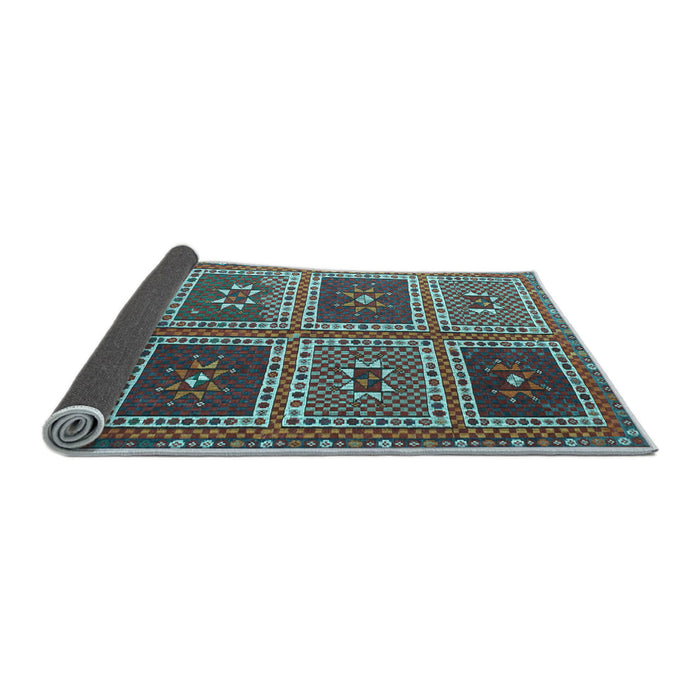 Sideview of Abstract Light Blue Contemporary Rug, con863lblu