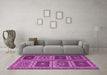 Machine Washable Abstract Purple Contemporary Area Rugs in a Living Room, wshcon863pur