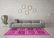 Machine Washable Abstract Pink Contemporary Rug in a Living Room, wshcon863pnk