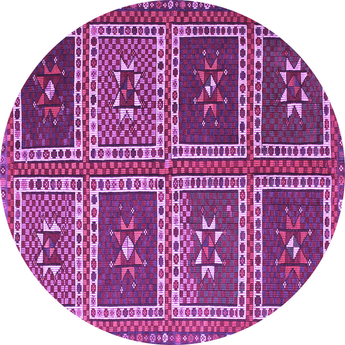 Round Abstract Purple Contemporary Rug, con863pur