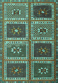 Abstract Turquoise Contemporary Rug, con863turq