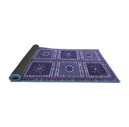Sideview of Abstract Blue Contemporary Rug, con863blu