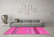 Machine Washable Oriental Pink Traditional Rug in a Living Room, wshcon864pnk