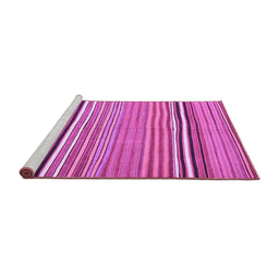 Sideview of Machine Washable Oriental Purple Traditional Area Rugs, wshcon864pur
