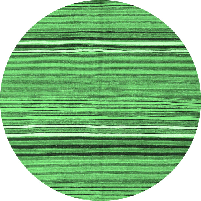 Round Oriental Emerald Green Traditional Rug, con864emgrn