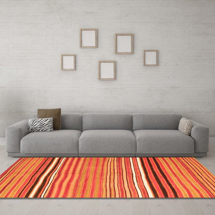 Machine Washable Oriental Orange Traditional Area Rugs in a Living Room, wshcon864org