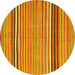 Round Oriental Yellow Traditional Rug, con864yw