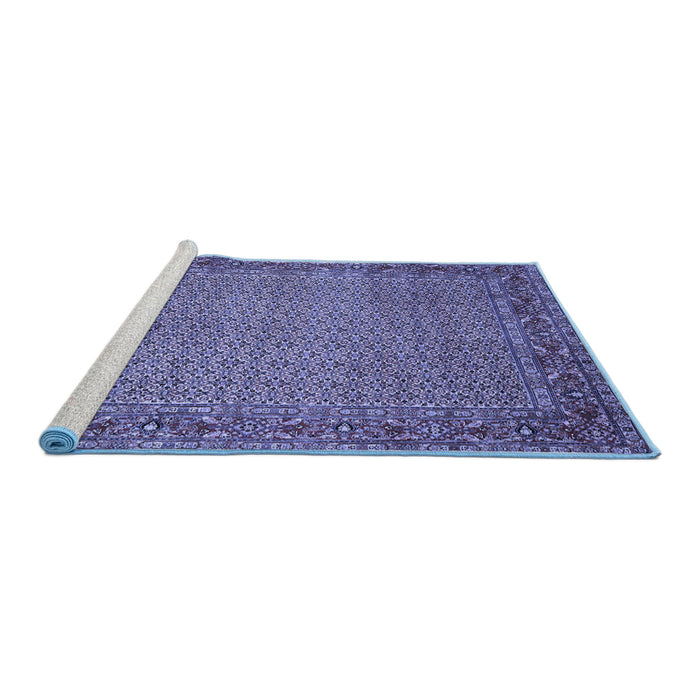 Sideview of Machine Washable Abstract Blue Contemporary Rug, wshcon865blu