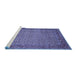 Sideview of Machine Washable Abstract Blue Contemporary Rug, wshcon865blu