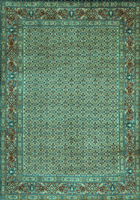 Abstract Turquoise Contemporary Rug, con865turq