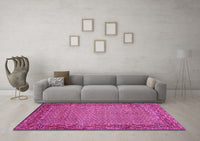 Machine Washable Abstract Pink Contemporary Rug, wshcon865pnk