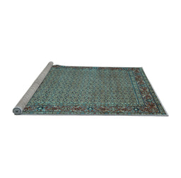 Sideview of Machine Washable Abstract Light Blue Contemporary Rug, wshcon865lblu