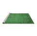 Sideview of Machine Washable Abstract Emerald Green Contemporary Area Rugs, wshcon865emgrn