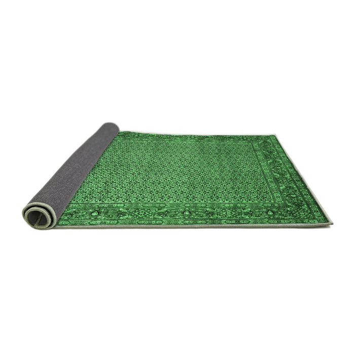 Sideview of Abstract Emerald Green Contemporary Rug, con865emgrn