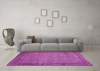 Machine Washable Abstract Purple Contemporary Rug, wshcon865pur