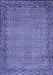 Abstract Blue Contemporary Rug, con865blu