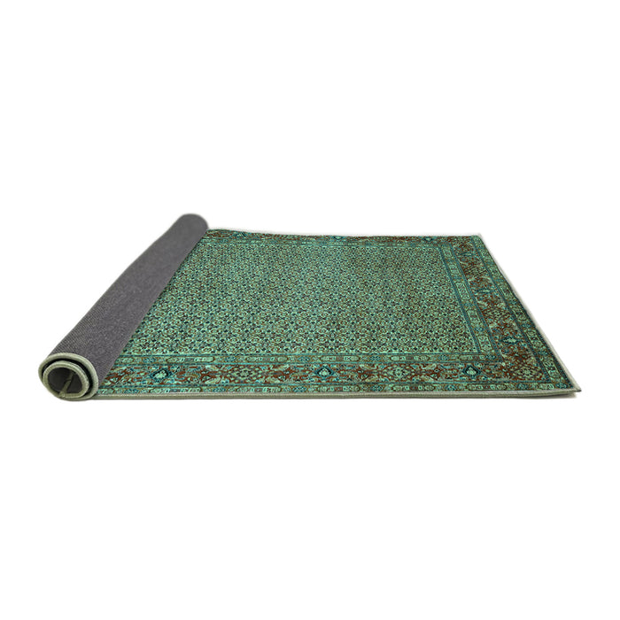 Sideview of Abstract Turquoise Contemporary Rug, con865turq
