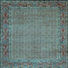 Square Abstract Light Blue Contemporary Rug, con865lblu