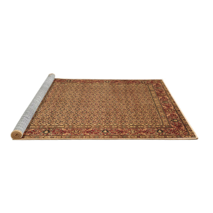Sideview of Machine Washable Abstract Brown Contemporary Rug, wshcon865brn