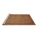 Sideview of Machine Washable Abstract Brown Contemporary Rug, wshcon865brn