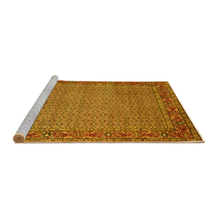 Sideview of Machine Washable Abstract Yellow Contemporary Rug, wshcon865yw