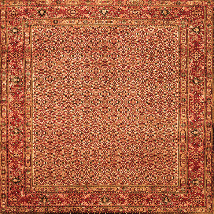 Serging Thickness of Abstract Orange Contemporary Rug, con865org