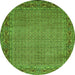 Machine Washable Abstract Green Contemporary Area Rugs, wshcon865grn