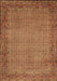 Machine Washable Abstract Brown Contemporary Rug, wshcon865brn