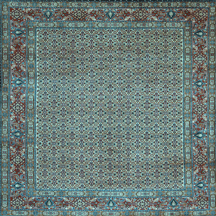 Square Machine Washable Abstract Light Blue Contemporary Rug, wshcon865lblu
