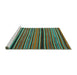 Sideview of Machine Washable Oriental Turquoise Traditional Area Rugs, wshcon866turq