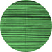 Round Machine Washable Oriental Emerald Green Traditional Area Rugs, wshcon866emgrn