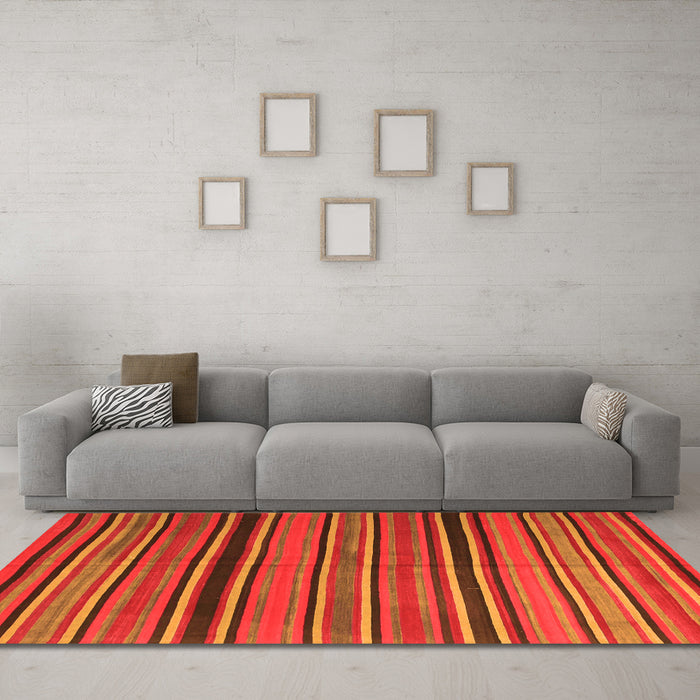 Machine Washable Oriental Orange Traditional Area Rugs in a Living Room, wshcon866org