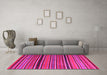 Machine Washable Oriental Pink Traditional Rug in a Living Room, wshcon866pnk