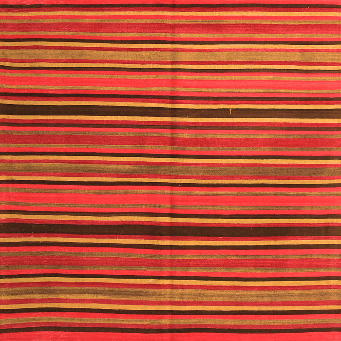 Round Machine Washable Oriental Orange Traditional Area Rugs, wshcon866org