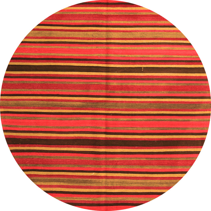 Square Oriental Orange Traditional Rug, con866org