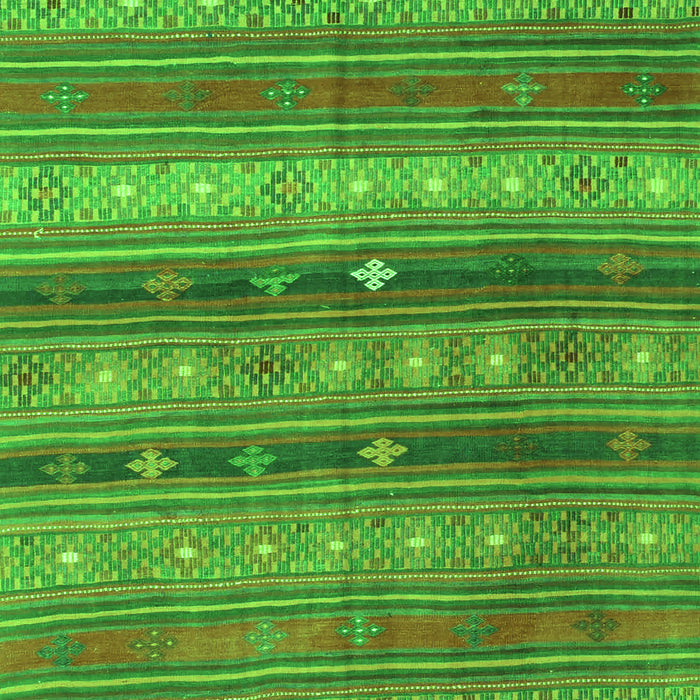 Serging Thickness of Machine Washable Southwestern Green Country Area Rugs, wshcon867grn