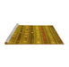 Sideview of Machine Washable Southwestern Yellow Country Rug, wshcon867yw