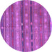 Round Southwestern Purple Country Rug, con867pur