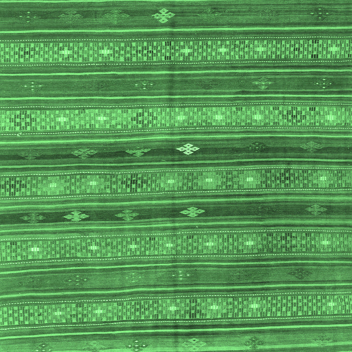 Square Machine Washable Southwestern Emerald Green Country Area Rugs, wshcon867emgrn