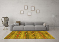 Machine Washable Southwestern Yellow Country Rug, wshcon867yw